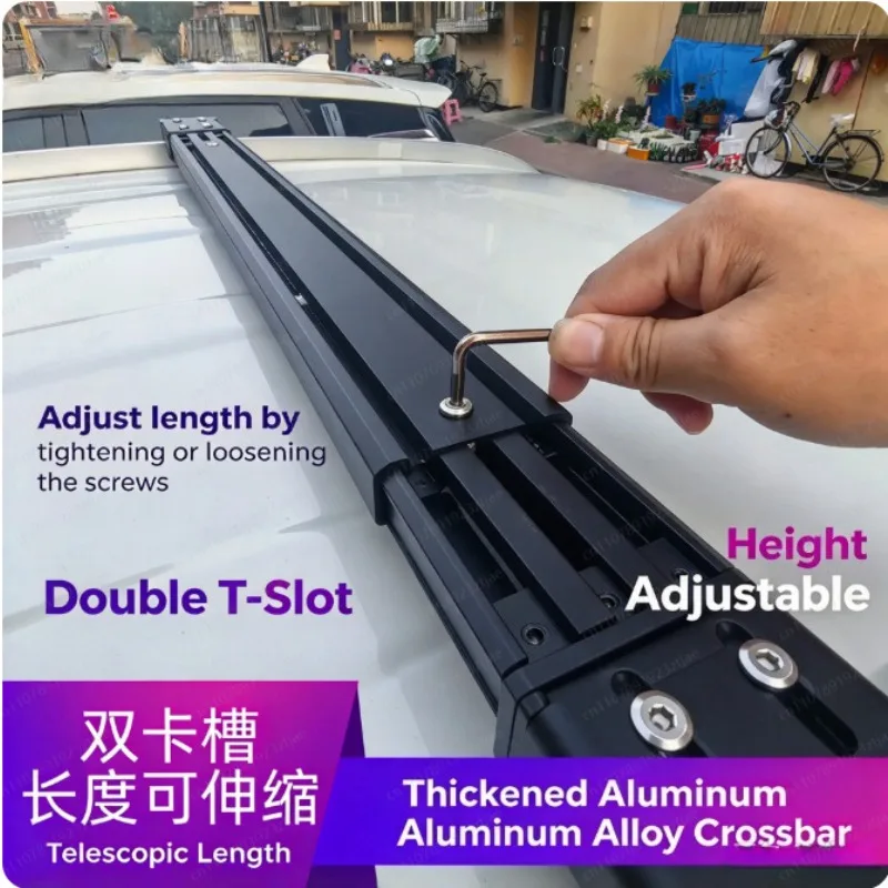 Roof Rack Crossbar Aluminum - Geri Çekilebilir Tavan Bagajı Çapraz Çubukları,
