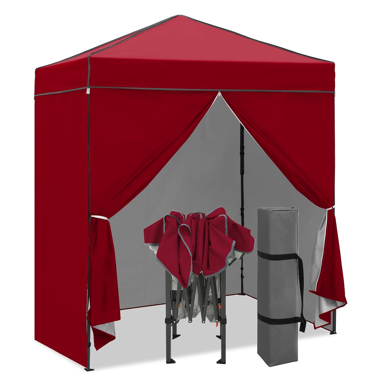Camping Shower Tent Portable - 6x4 Ölçülerinde Çıkarılabilir Yan Duvarlı Açılır