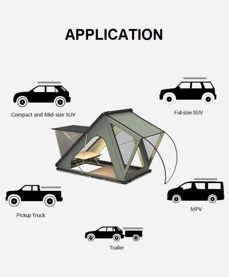 Roof Tent Hardshell Aluminum - Skylight ile | Masa | LED'li